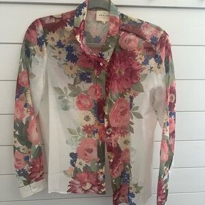 Sezane Pierro Shirt - Pink Creation Pastel Floral - Size 2